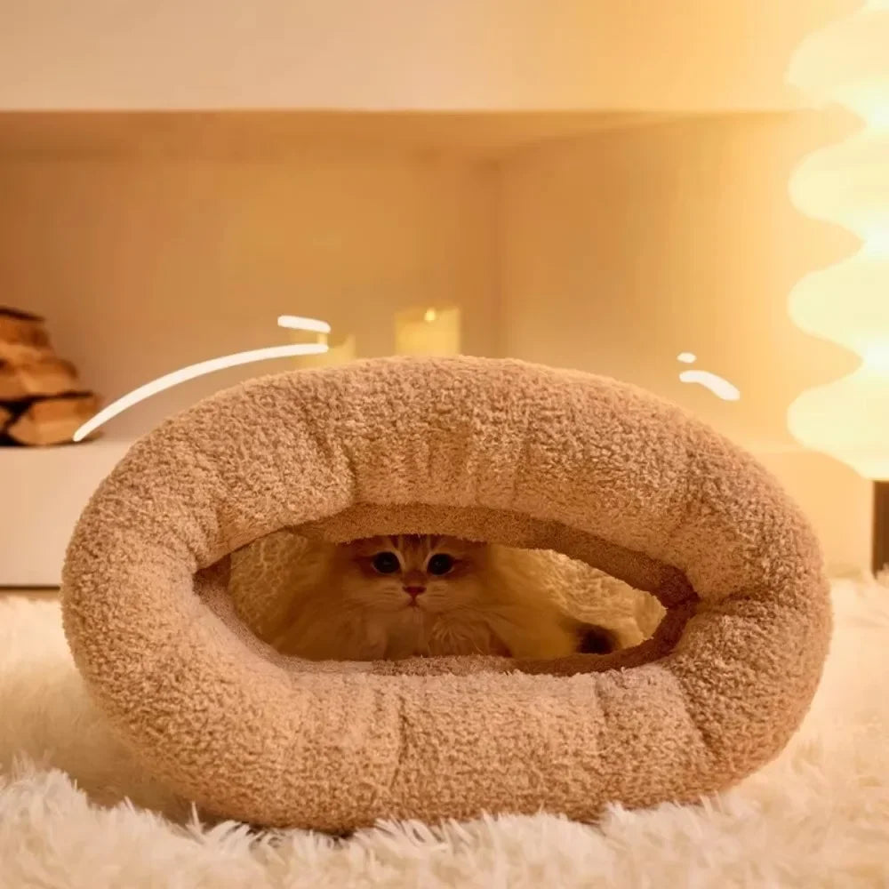Pet Sleeping Bag Sleeping Bag Comfortable Supple Kitty and Puppy House Winter Warm Soft Plush Semi Enclosed Windproof Cat Nest