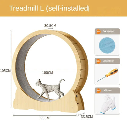 Pet dog cat treadmill ring fleece pad fitness roller silent sports running wheel furniture high fiber board cat climbing frame