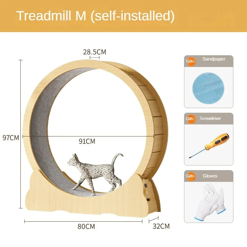 Pet dog cat treadmill ring fleece pad fitness roller silent sports running wheel furniture high fiber board cat climbing frame