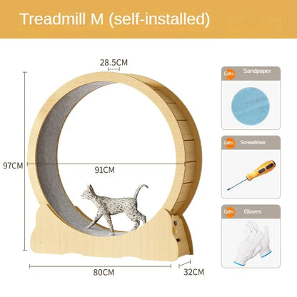 Pet dog cat treadmill ring fleece pad fitness roller silent sports running wheel furniture high fiber board cat climbing frame