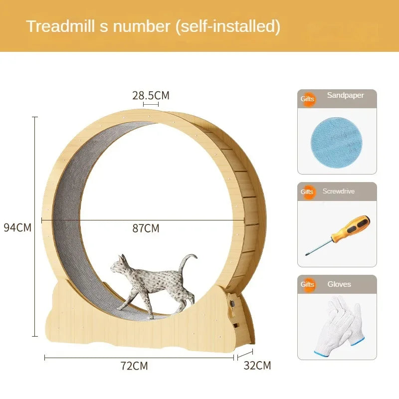 Pet dog cat treadmill ring fleece pad fitness roller silent sports running wheel furniture high fiber board cat climbing frame