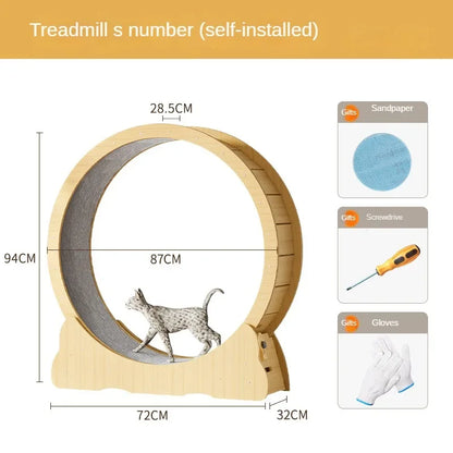Pet dog cat treadmill ring fleece pad fitness roller silent sports running wheel furniture high fiber board cat climbing frame