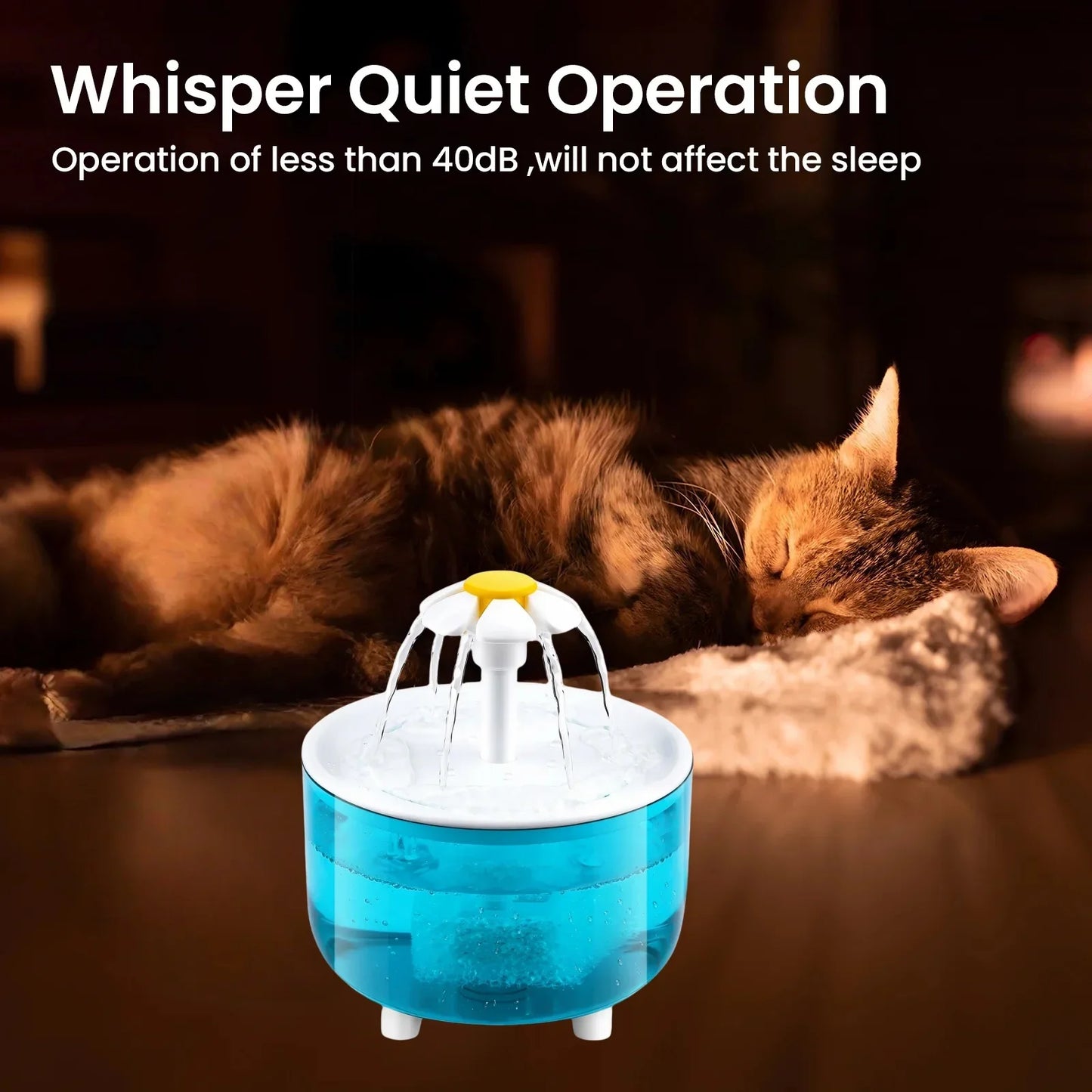 Pet Water Fountain with 4 filters Auto Filter USB Electric Cat Drinker Bowl 1200mL Recirculate Filtring Cat Water Dispenser