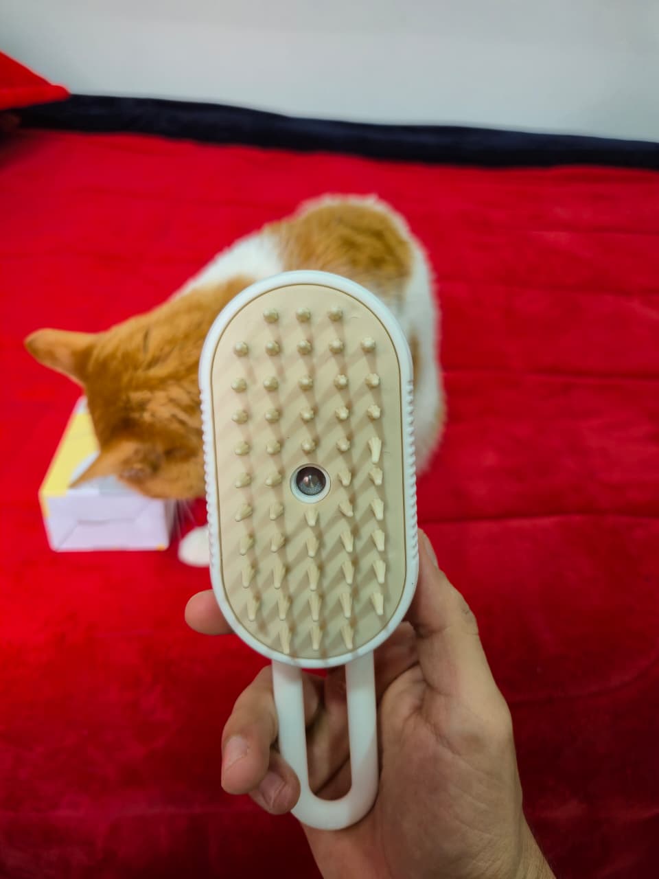 Cepillo vaporizador para pelos de gatos