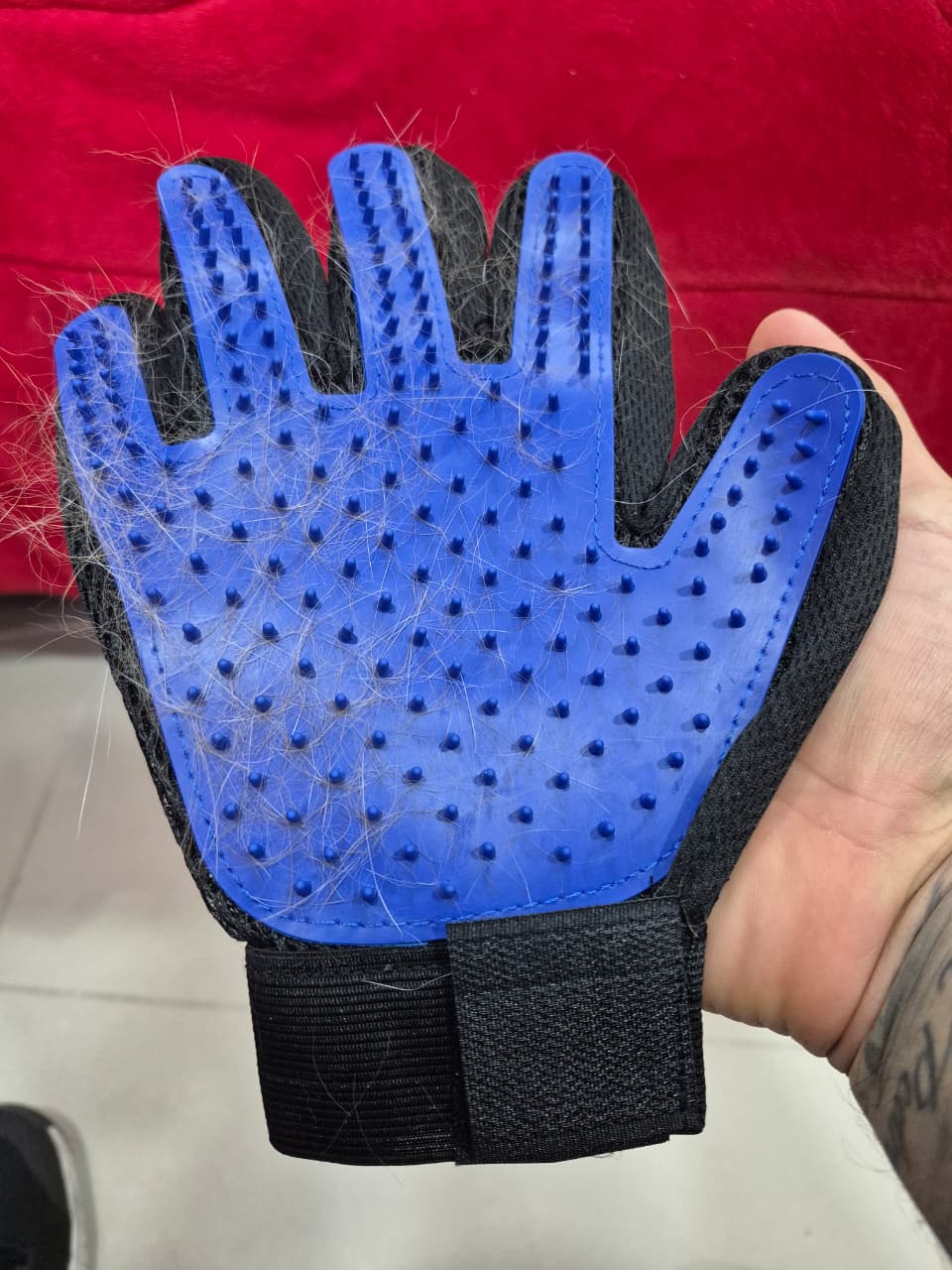 Cepillo de Silicona Tipo Guante para Masaje y Aseo de Gatos