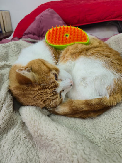 Cepillo de Vapor para peinar Gatos Ergonómico y Removedor de Pelo Antivuelo