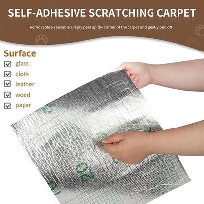 Self-Adhesive Cat Scratching Mat Trimmable Cat Carpet Cat Scratching Carpet Corner Wall Cat DIY Scratch Sofa Furniture Protector